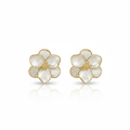 Ivory Glow Petal Cluster Stud Earrings