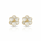 Ivory Glow Petal Cluster Stud Earrings
