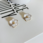 Ivory Glow Petal Cluster Stud Earrings