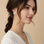 Ivory Glow Petal Cluster Stud Earrings