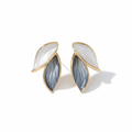 Frost Leaf Duo Enamel Stud Earrings