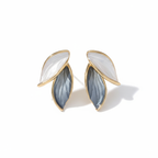 Frost Leaf Duo Enamel Stud Earrings