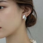 Frost Leaf Duo Enamel Stud Earrings