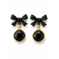 Midnight Bow Elegance Drop Earrings
