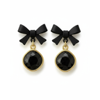 Midnight Bow Elegance Drop Earrings