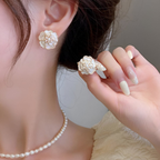 Pearl Blossom Elegance Floral Earrings