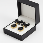 Midnight Bow Elegance Drop Earrings