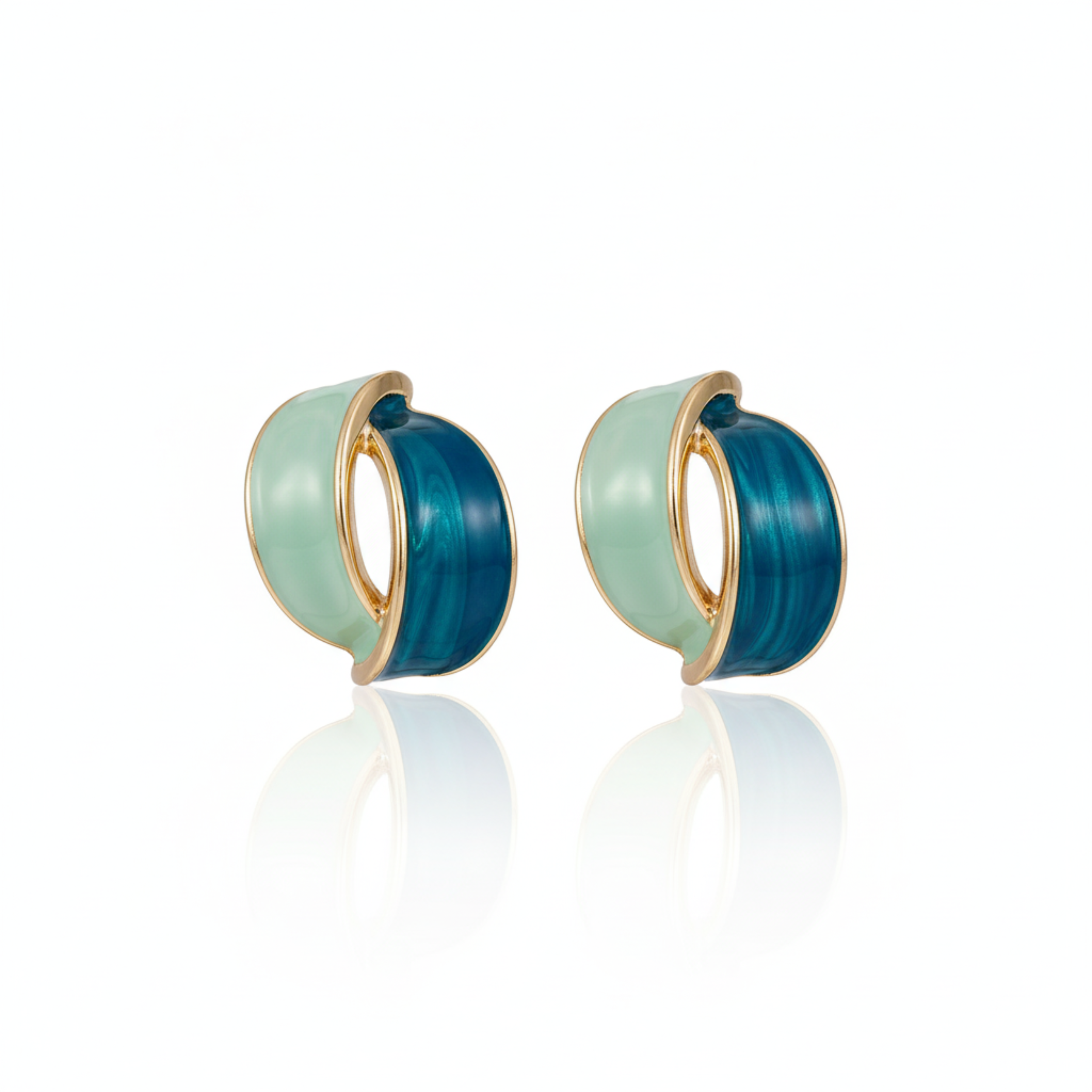 Aqua Duo Chic Hoop Earrings