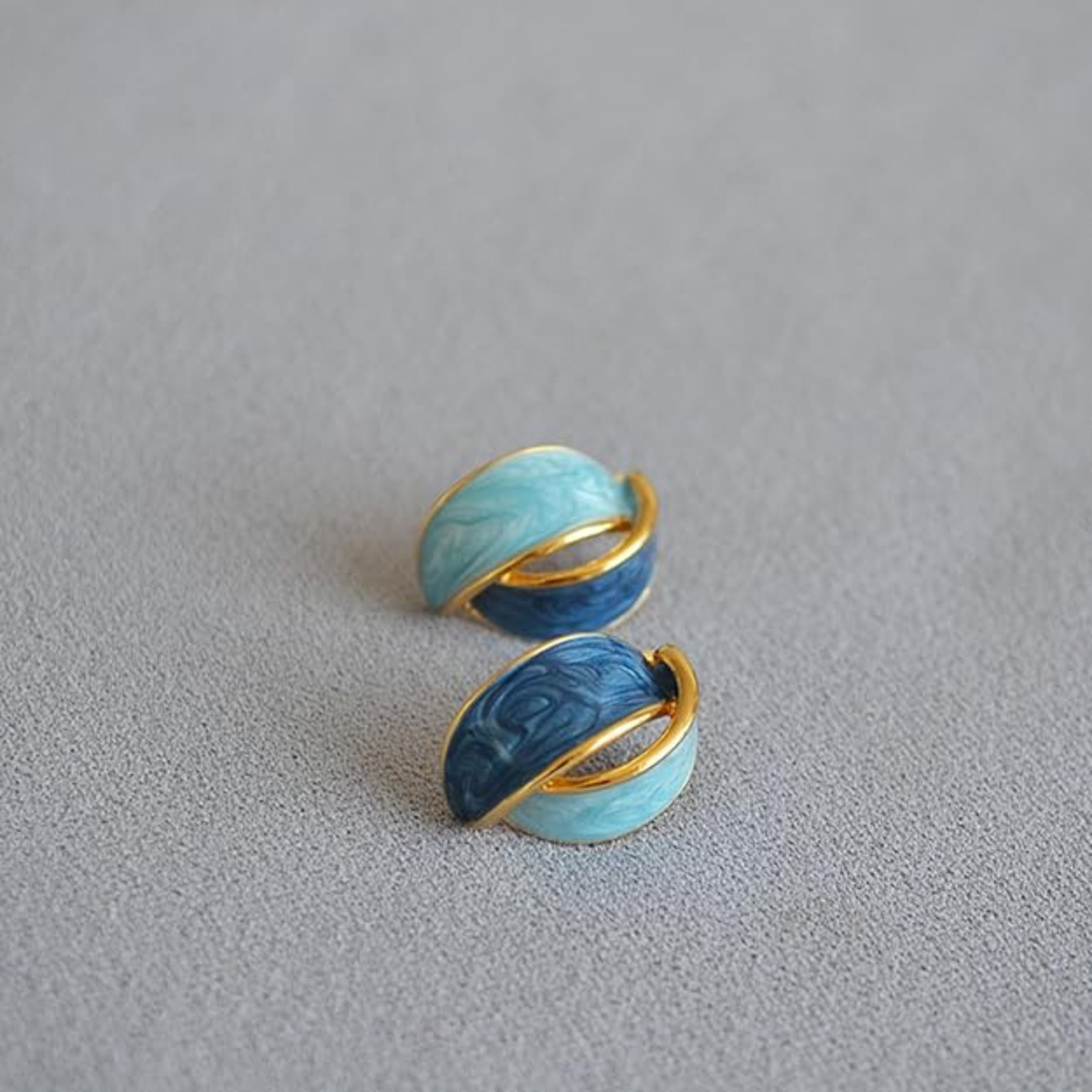 Aqua Duo Chic Hoop Earrings