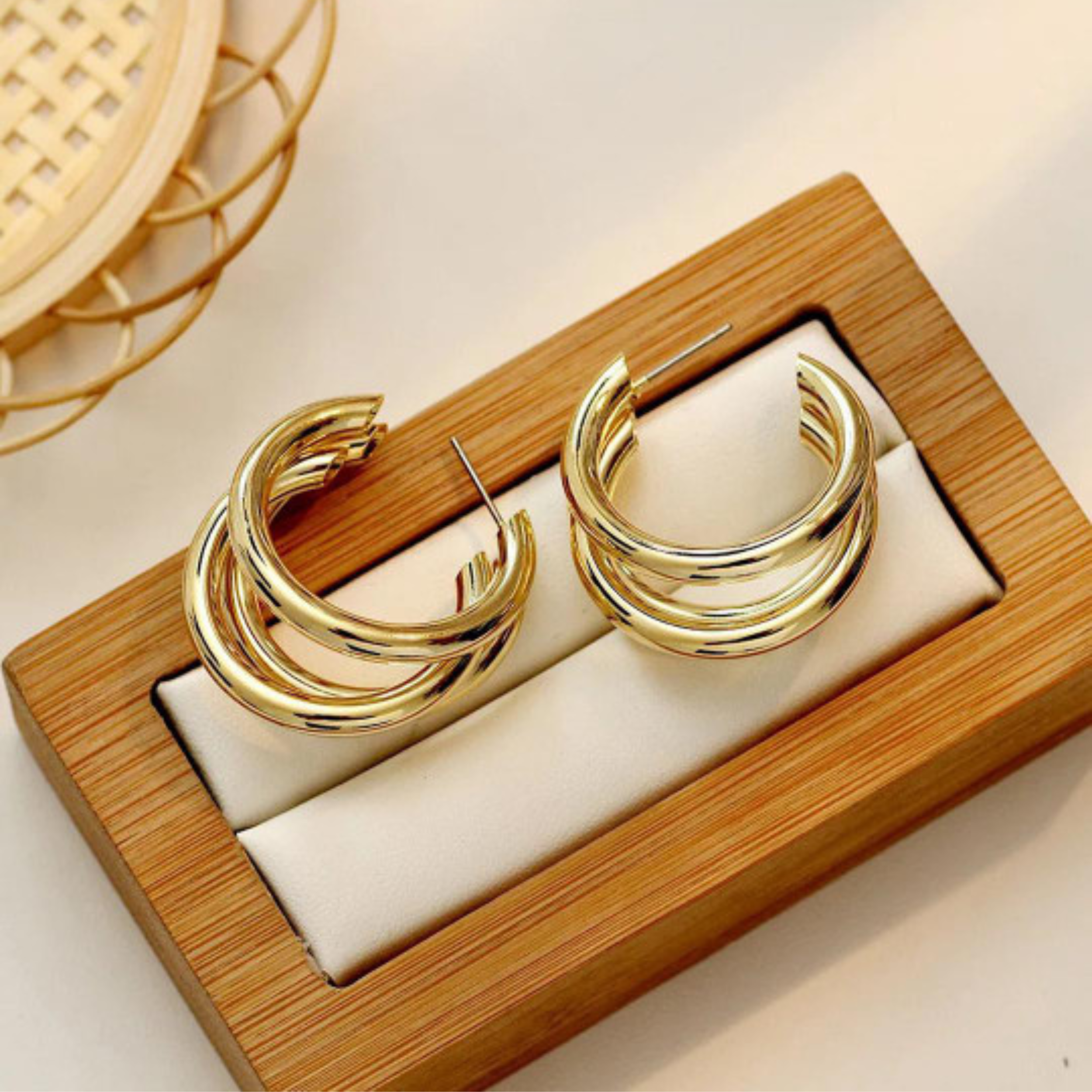 Bold Luxe Gold-Plated Hoop Earrings