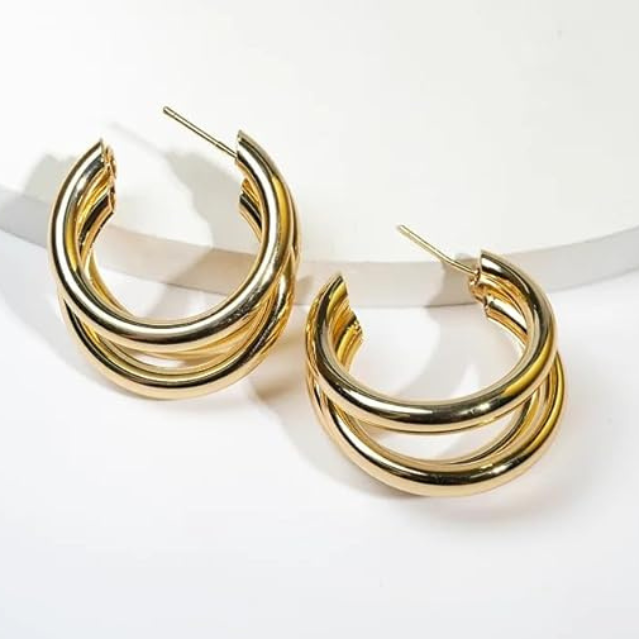 Bold Luxe Gold-Plated Hoop Earrings