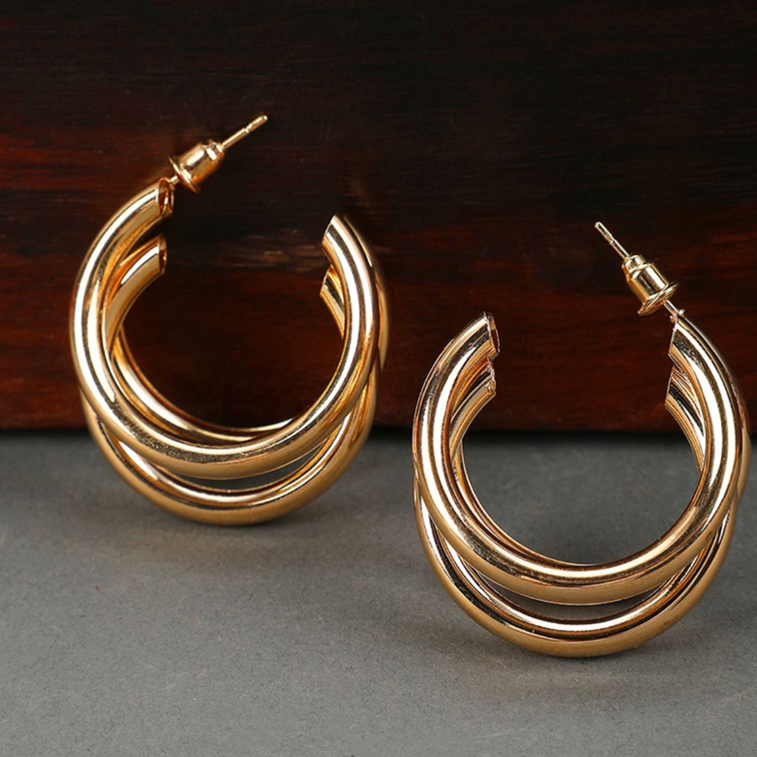 Bold Luxe Gold-Plated Hoop Earrings