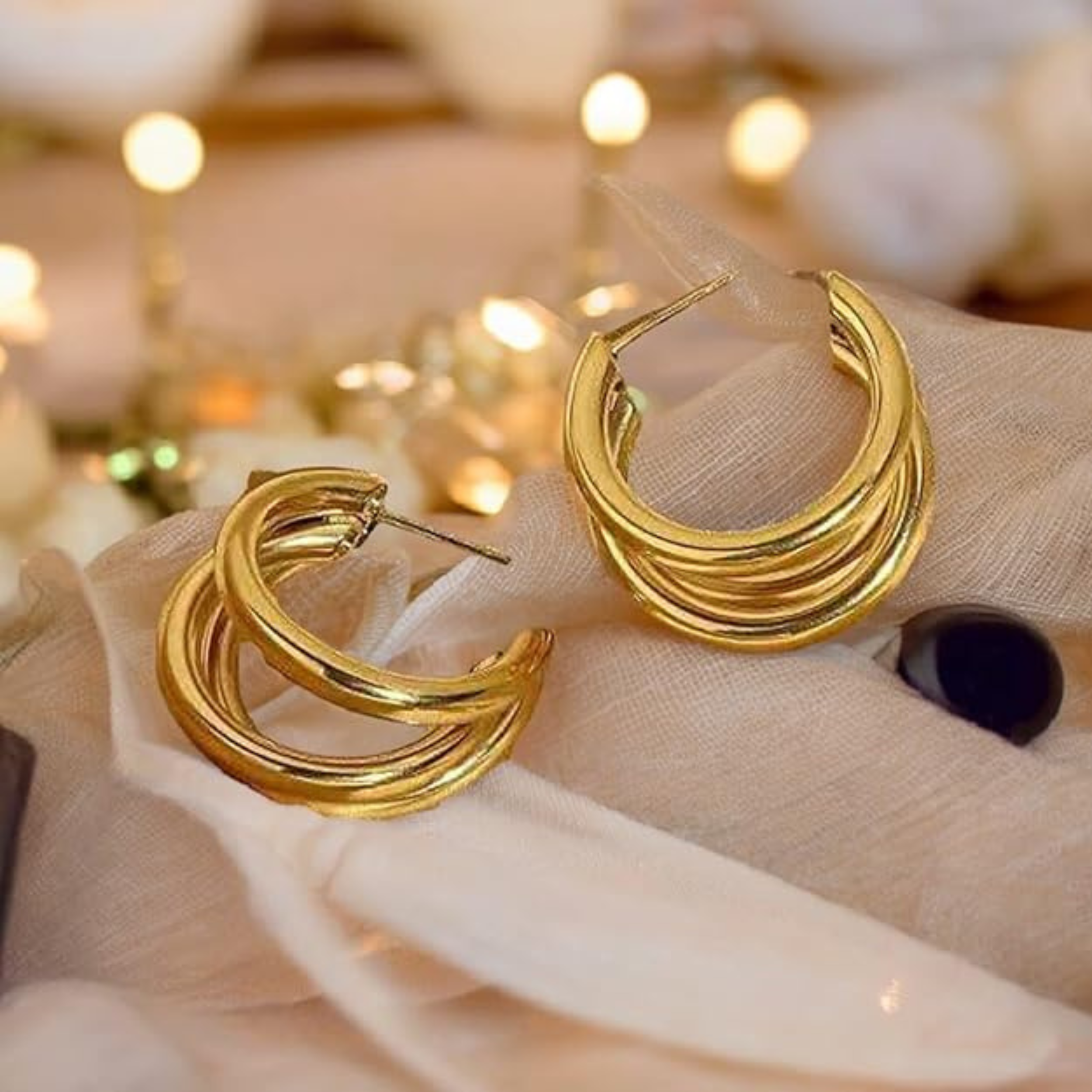 Bold Luxe Gold-Plated Hoop Earrings