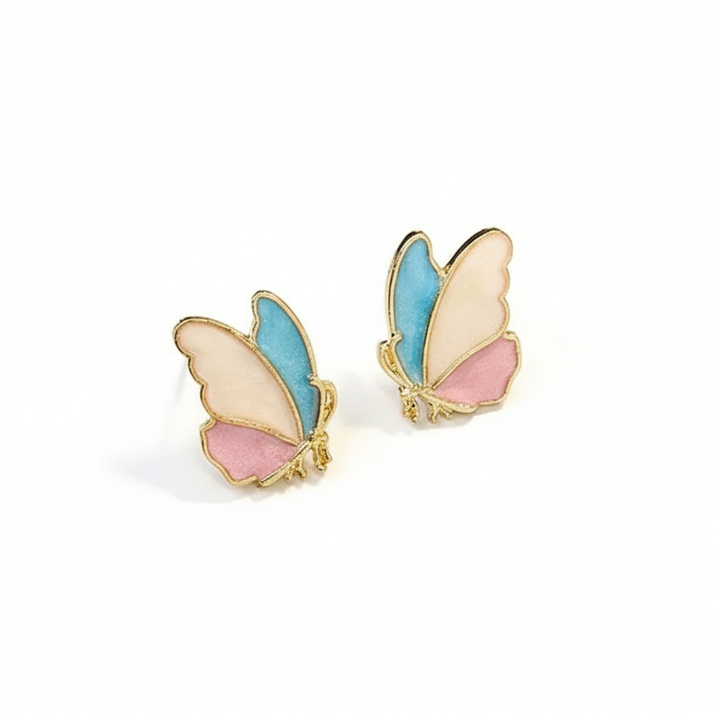 Pastel Dream Butterfly Stud Earrings
