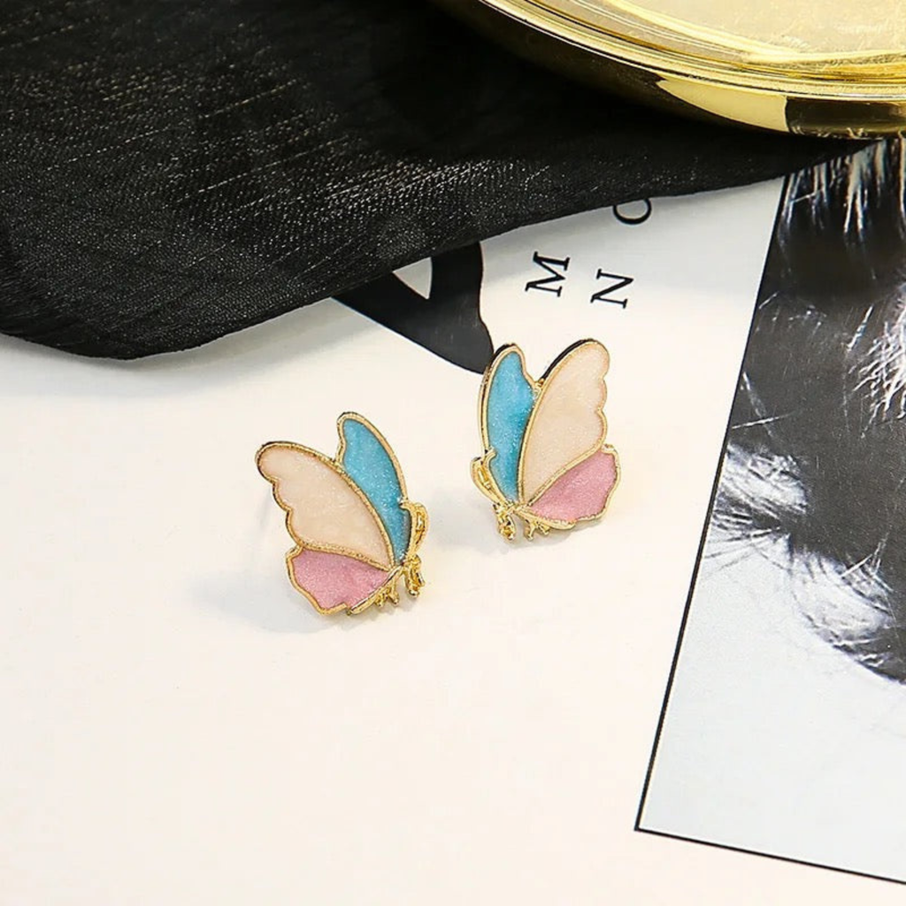 Pastel Dream Butterfly Stud Earrings