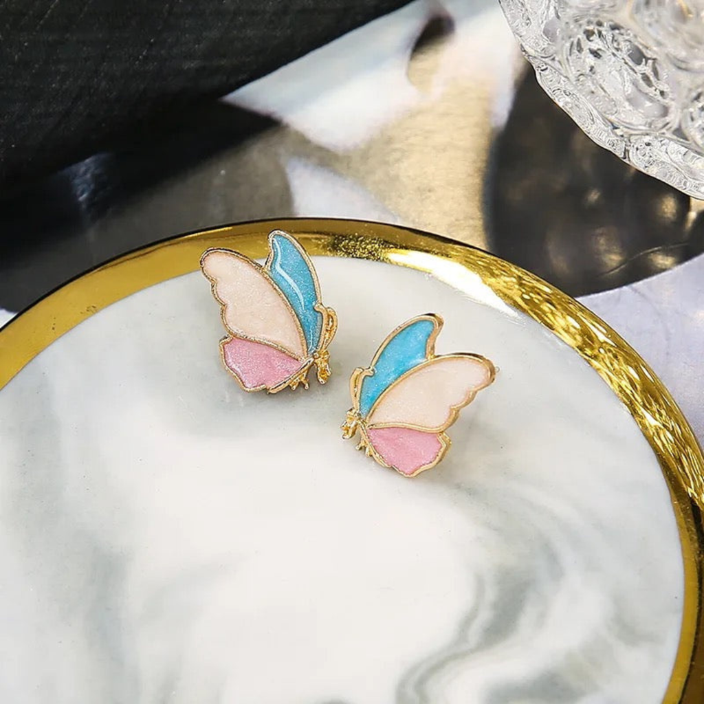 Pastel Dream Butterfly Stud Earrings