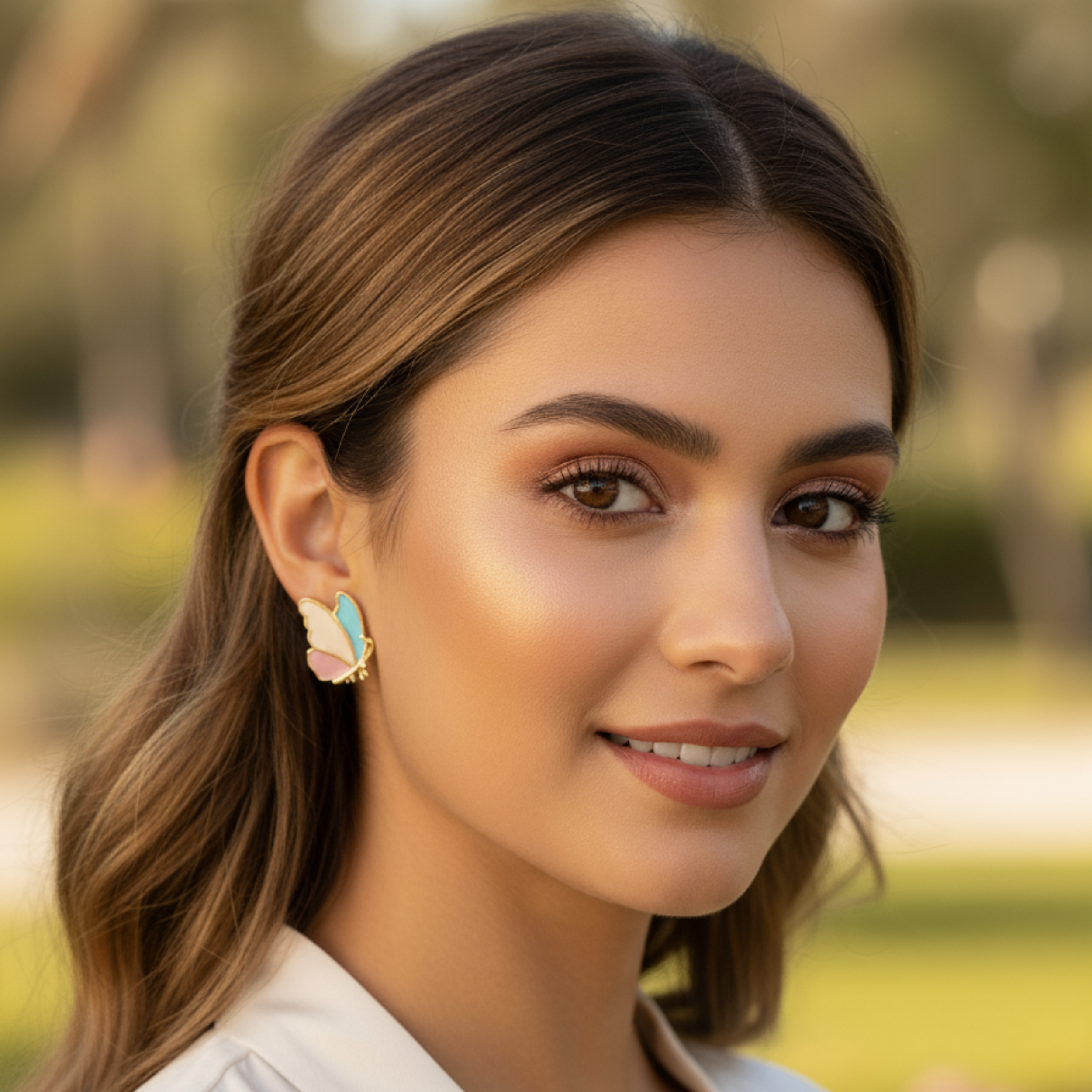 Pastel Dream Butterfly Stud Earrings