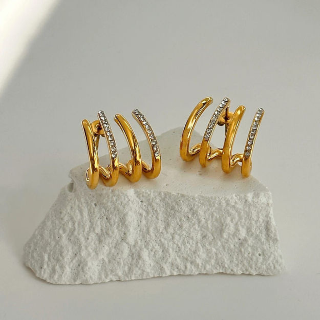 Twist Allure Gold Spiral Stud Earrings