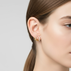 Twist Allure Gold Spiral Stud Earrings