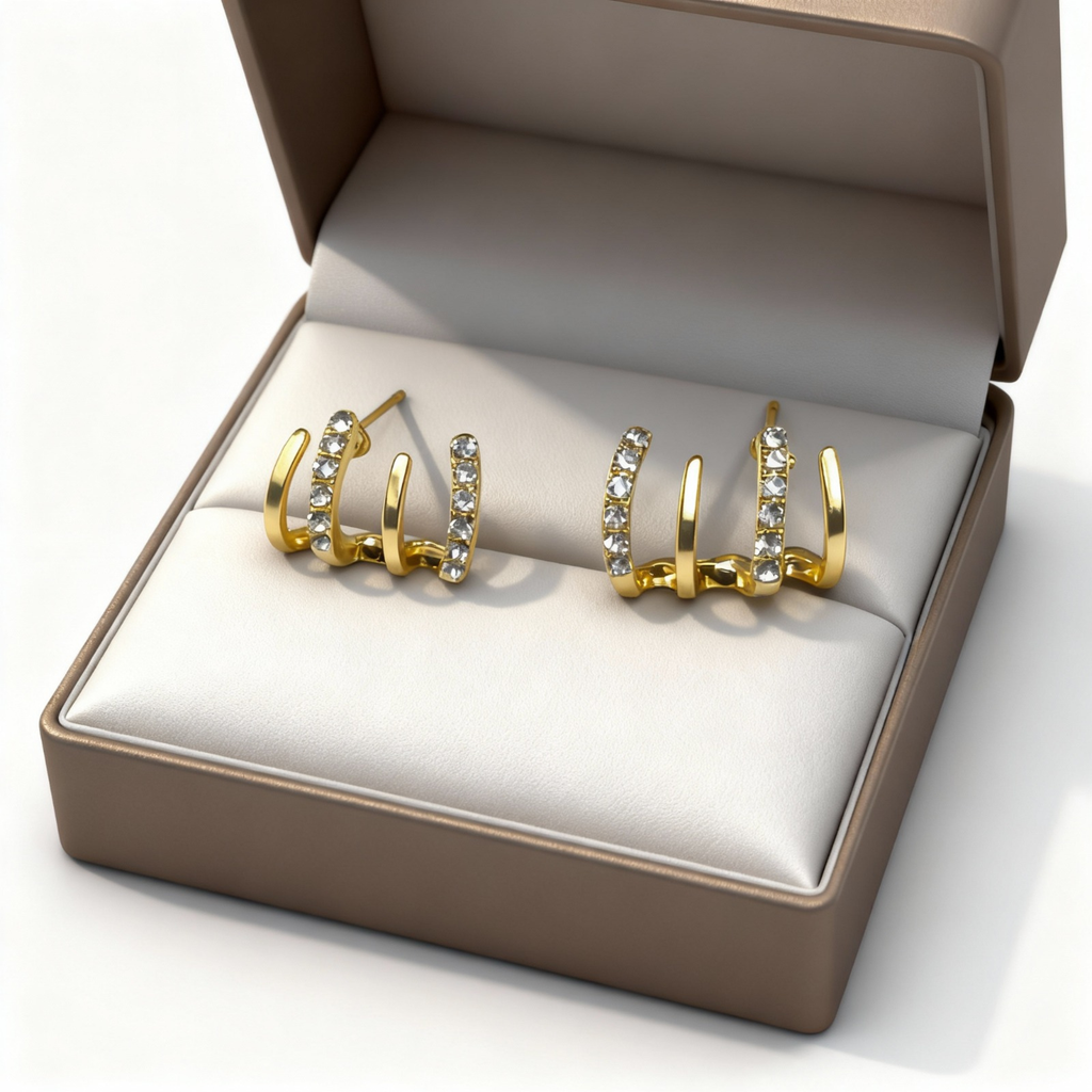 Twist Allure Gold Spiral Stud Earrings