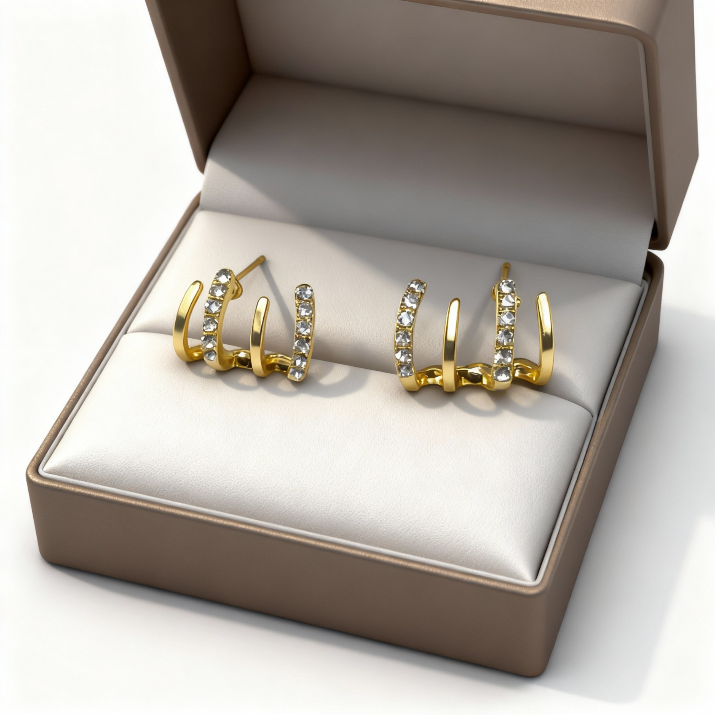 Twist Allure Gold Spiral Stud Earrings