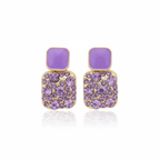 Violet Shine Statement Stud Earrings