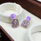 Violet Shine Statement Stud Earrings