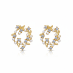 Golden Petal Pearl Wreath Earrings