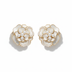 Pearl Blossom Elegance Floral Earrings