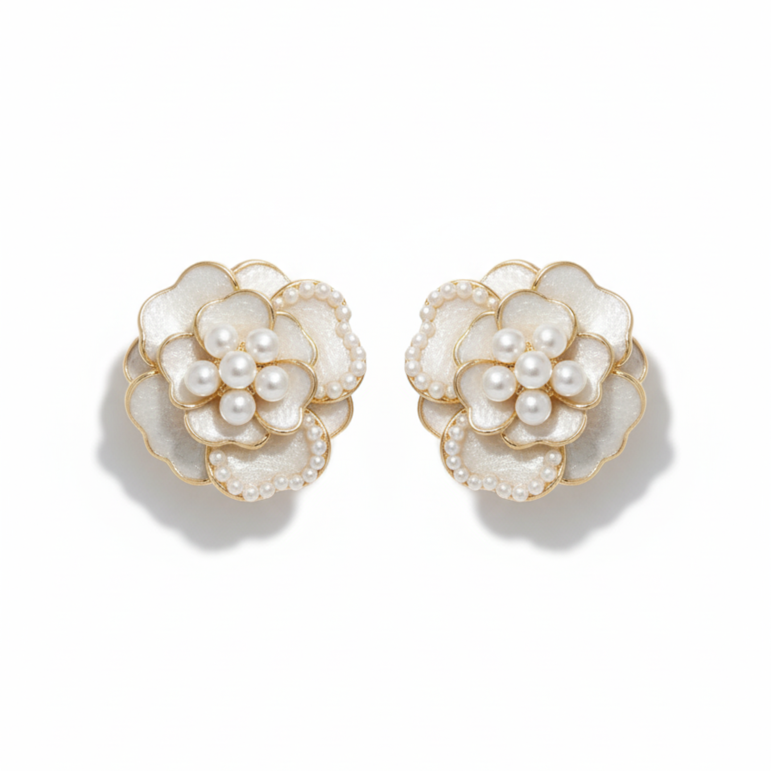Pearl Blossom Elegance Floral Earrings
