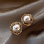 Eternal Pearl Halo Stud Earrings